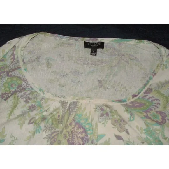 TALBOTS Multicolored Sz XL Petite Casual or Dress Lightweight Silk Blend Shirt - Picture 3 of 5